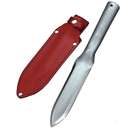Nisaku No. 6800 Full Metal Hori Hori with Leather Sheath