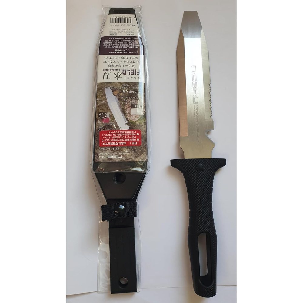 Nisaku No. 8214 Field Hori Knife with Black Grip